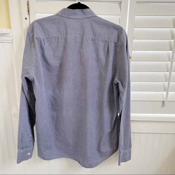 Bonobos Blue & White Checkered Plaid Slim Fit Button-Up Shirt Size Large - Picture 2 of 4